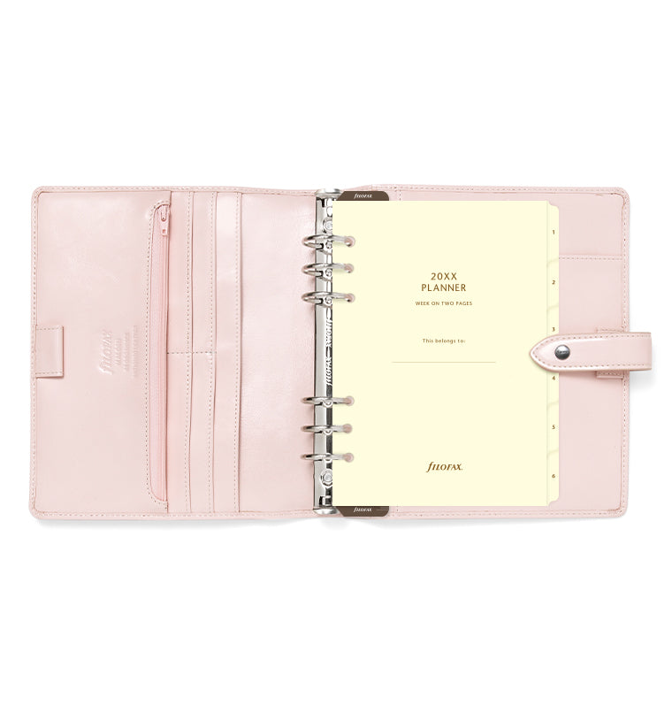 Filofax Malden A5 Leather Organizer Agenda Calendar Diary in Pink Open View
