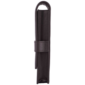 DiLoro Leather Triple Pen and Pencil Holder - Dark Brown Side 2
