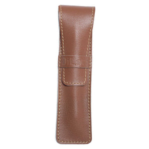 DiLoro Single Leather Pen Holder in Sepia Tan Full Grain Leather