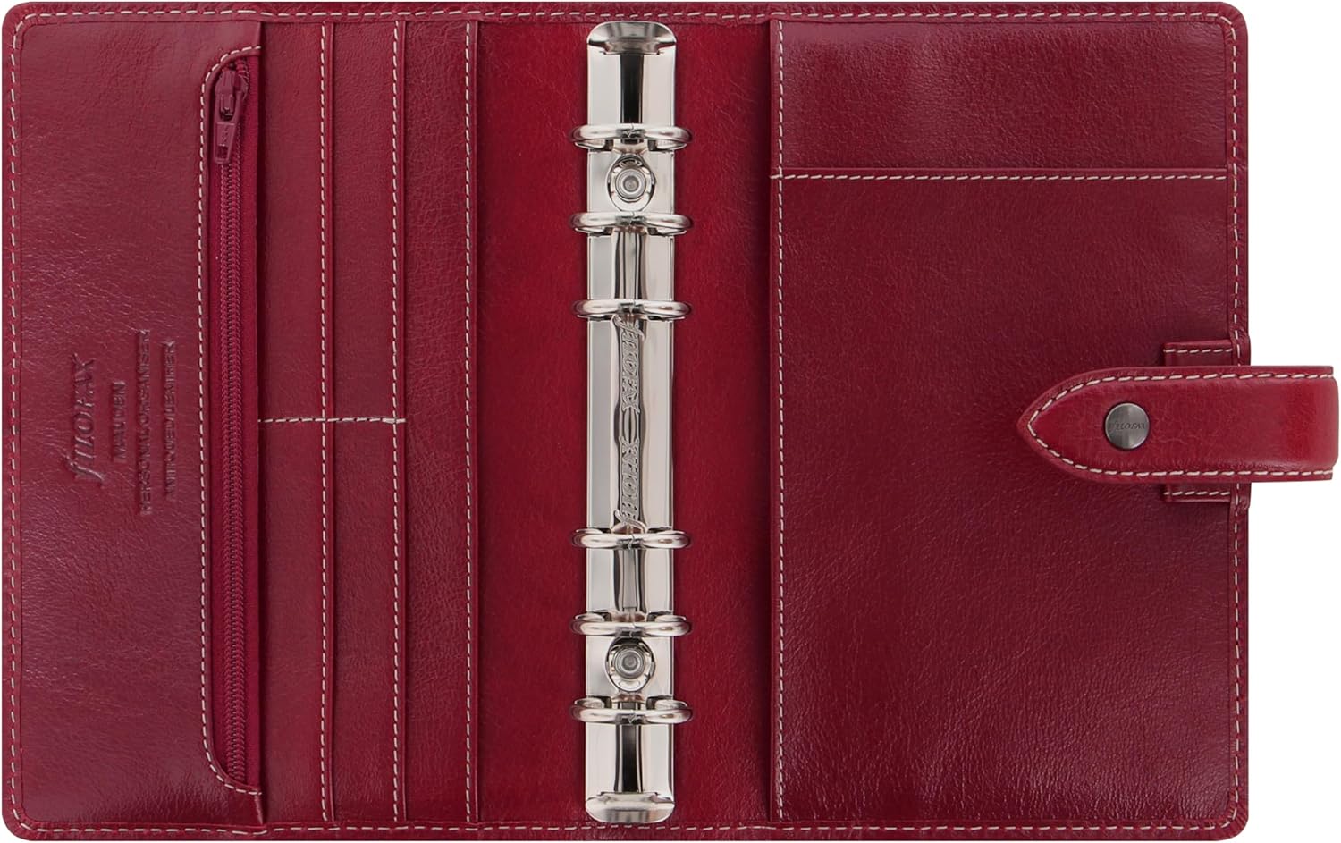 Filofax Malden Personal Leather Organizer Calendar with Ballpoint Pen Burgundy 2025-2026