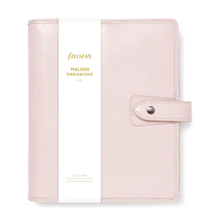 Filofax Malden A5 Leather Organizer Agenda Calendar 2023/24 Diary in Pink Front with Band