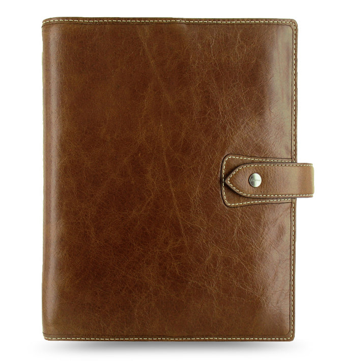 Filofax Malden A5 Ochre Leather Organizer Agenda Calendar Front