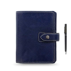 Filofax Malden Pocket Navy Leather Organizer Agenda Calendar with DiLoro Pen