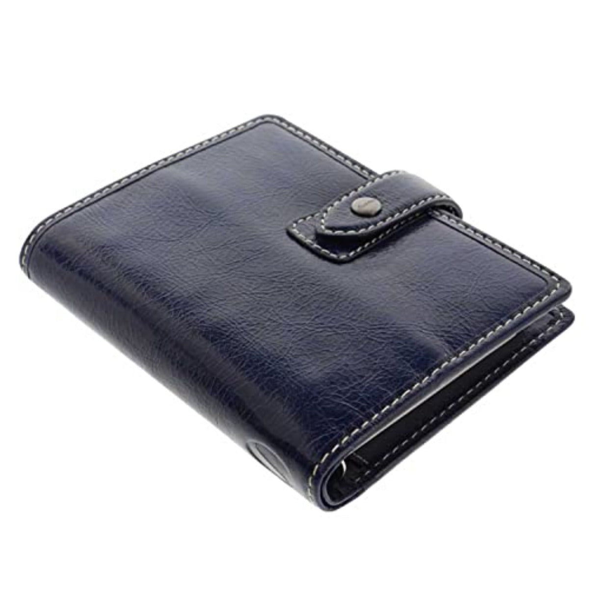 Filofax Malden Pocket Navy Leather Organizer Agenda Calendar Side View