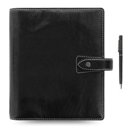 Filofax Malden A5 Black Leather Organizer Agenda Calendar with DiLoro Ballpoint Pen