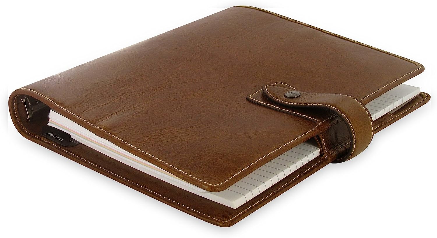 Filofax Malden A5 Ochre Leather Organizer Agenda Calendar Side