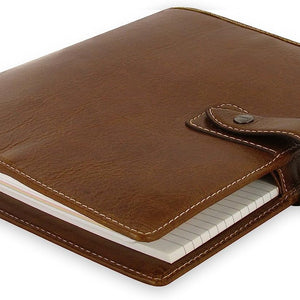 Filofax Malden A5 Ochre Leather Organizer Agenda Calendar Side