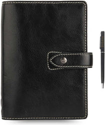 Filofax Malden Pocket Black Leather Organizer Agenda Calendar 2023/24