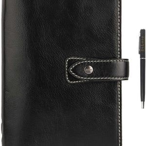 Filofax Malden Pocket Black Leather Organizer Agenda Calendar 2023/24