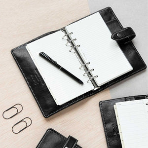 Filofax Malden Pocket Black Leather Organizer Agenda Calendar 2023/24