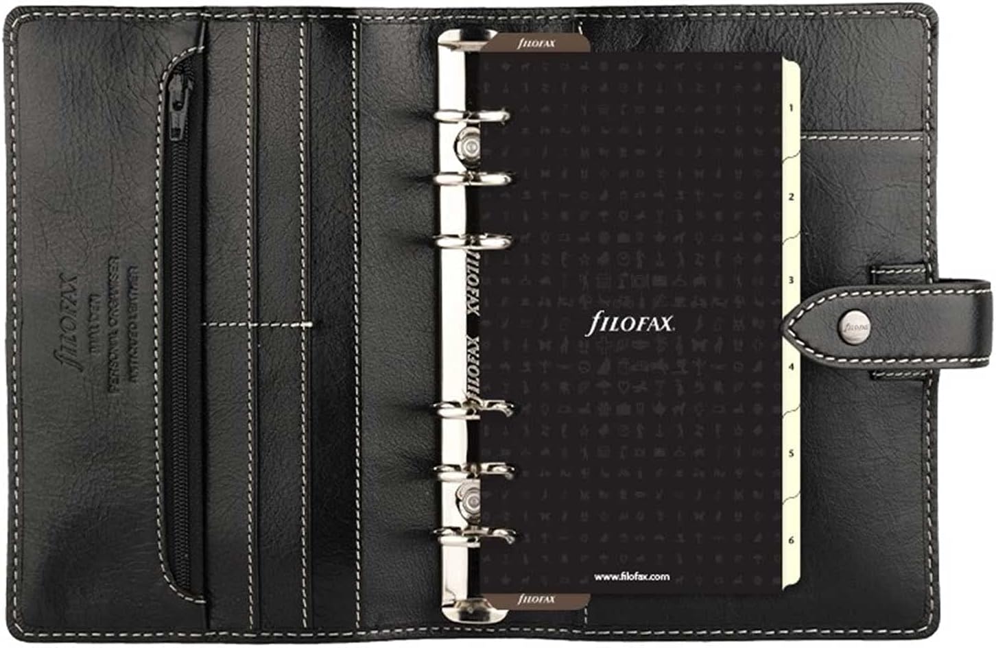 Filofax Malden Pocket Black Leather Organizer Agenda Calendar 2023/24