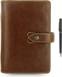 Filofax Malden Personal Ochre Leather Organizer Agenda Calendar with Pen