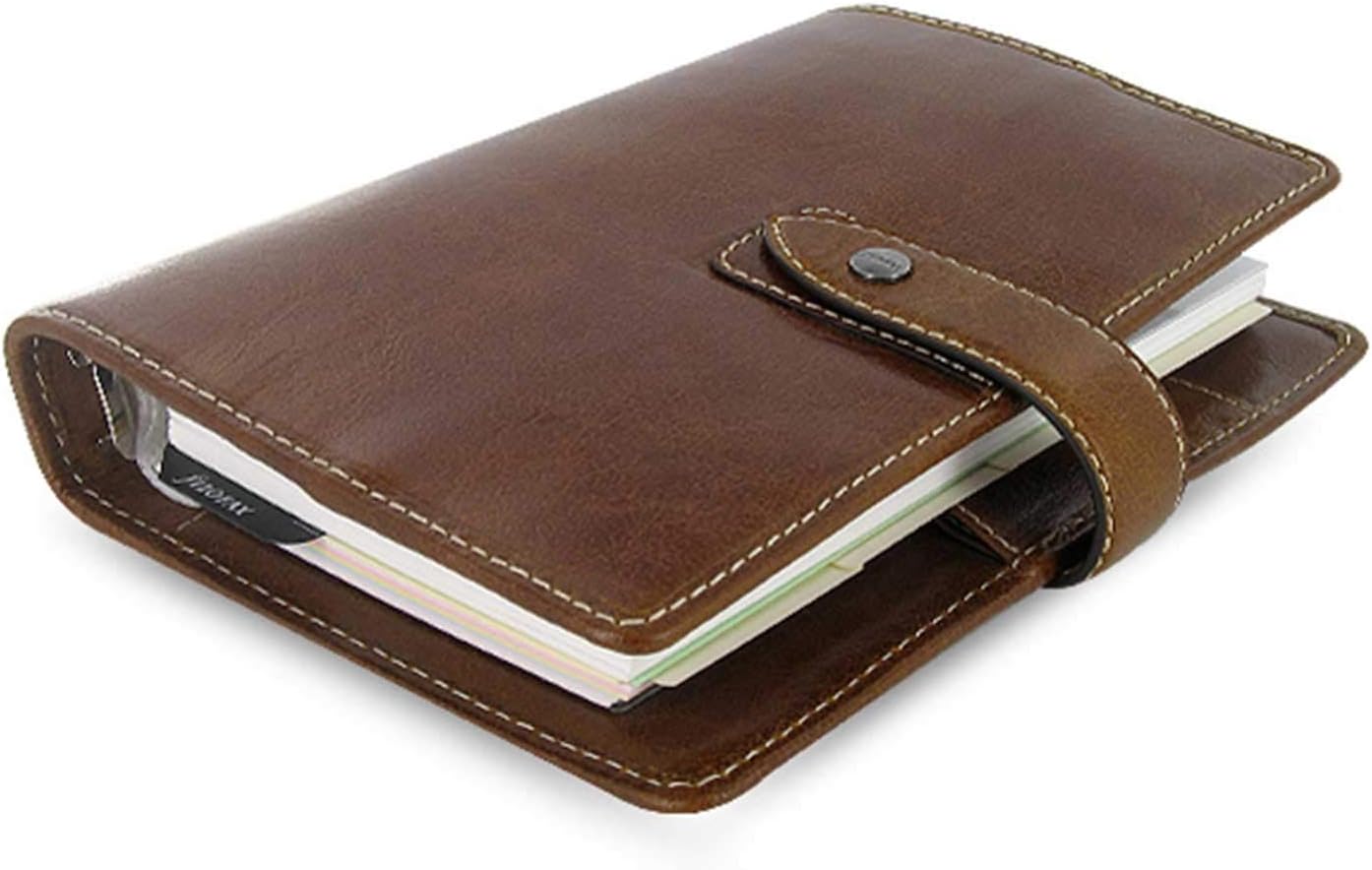 Filofax Malden Personal Ochre Leather Organizer Agenda Calendar Side View