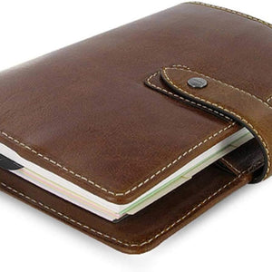 Filofax Malden Personal Ochre Leather Organizer Agenda Calendar Side View