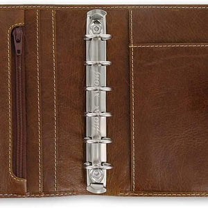 Filofax Malden Pocket Ochre Leather Organizer Agenda Calendar Open