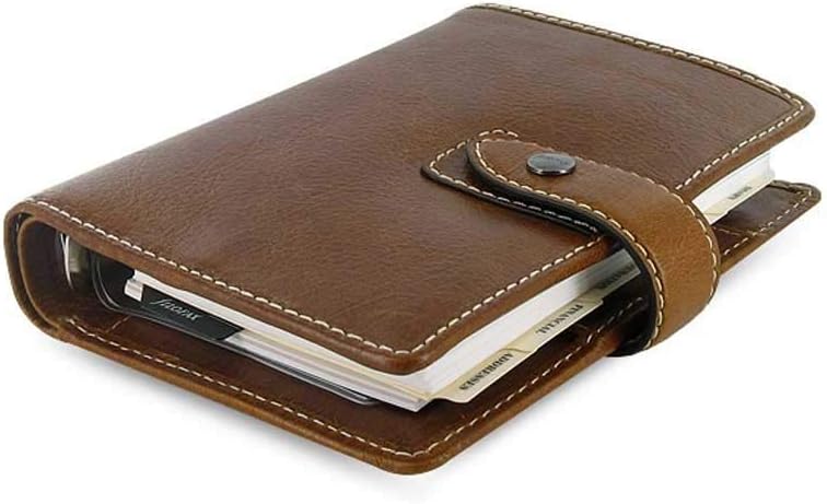 Filofax Malden Pocket Ochre Leather Organizer Agenda Calendar Side View