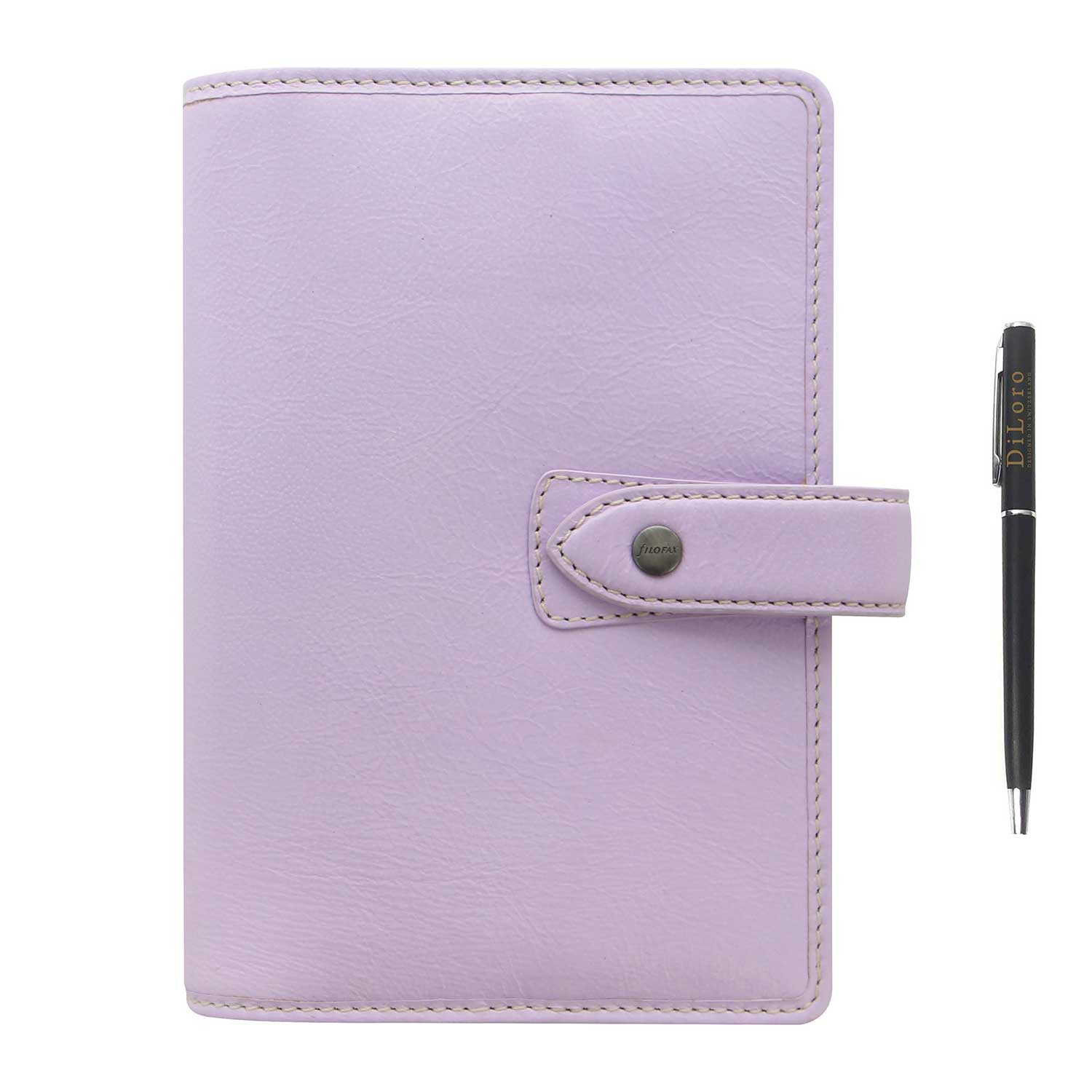 Filofax Malden Personal Leather Organizer Agenda Calendar Orchid with DiLoro Ballpoint Pen