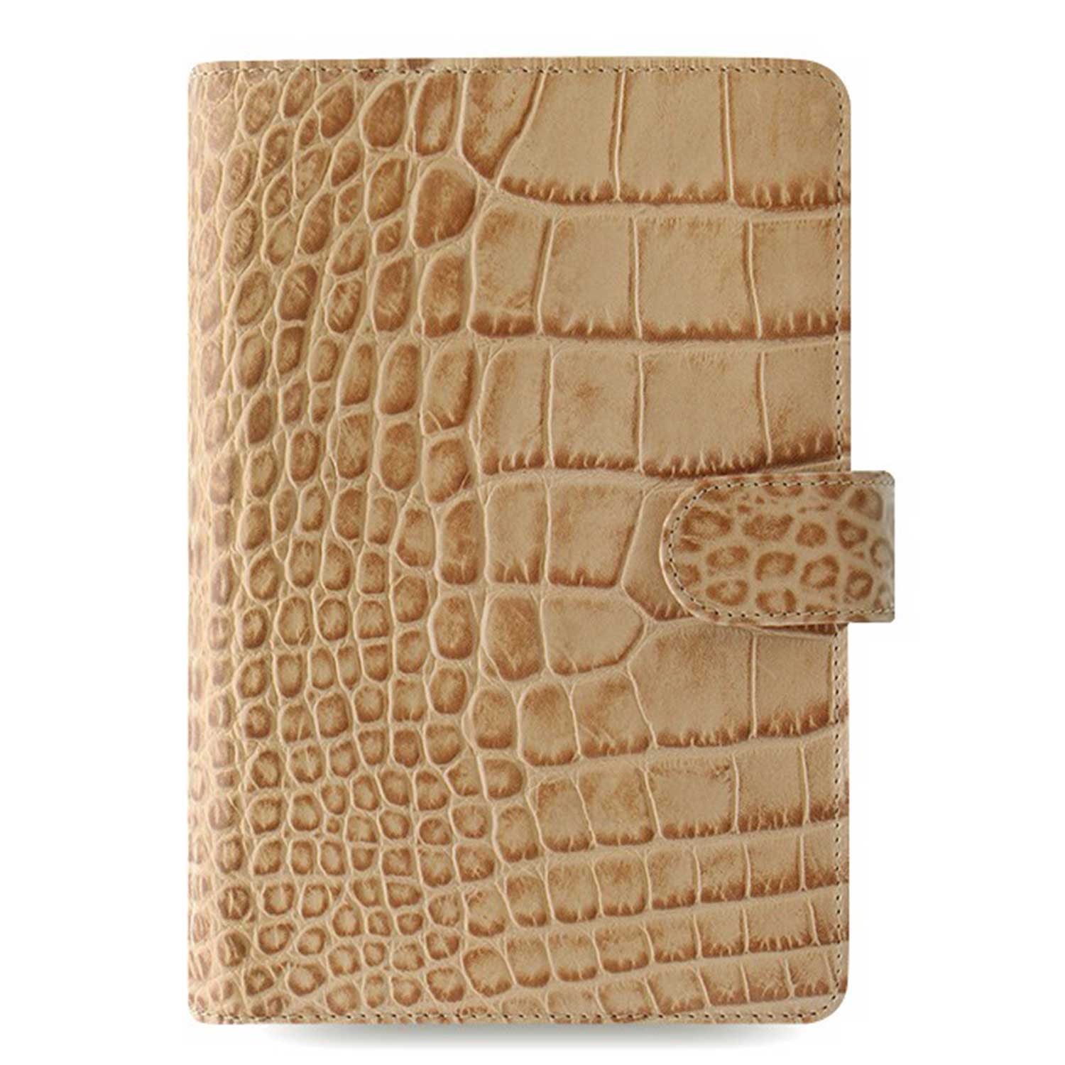 Filofax Classic Croc Print Personal Fawn Leather Organizer Agenda 