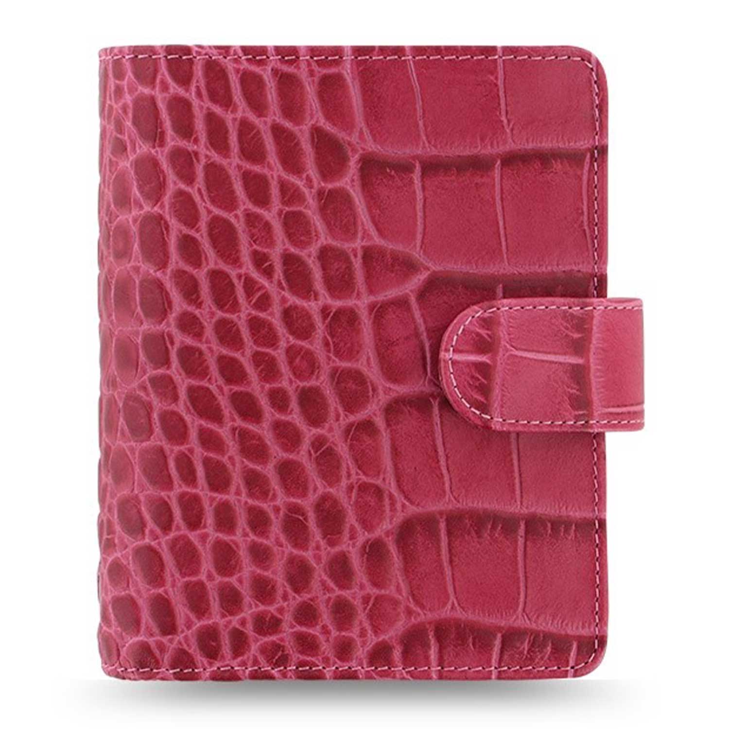 Filofax Classic Croc Print Pocket Size Fuchsia Leather Organizer Agenda Diary