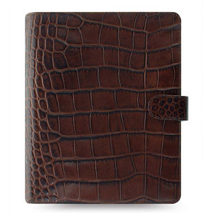 Filofax Classic Croc A5 Chestnut Leather Organizer Agenda Diary