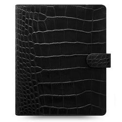 Filofax Classic Croc A5 Ebony Black Leather Organizer Agenda 2024 Diary