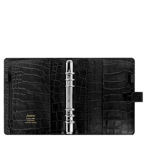 Filofax Classic Croc A5 Ebony Black Leather Organizer Agenda 2024 Diary Inside View