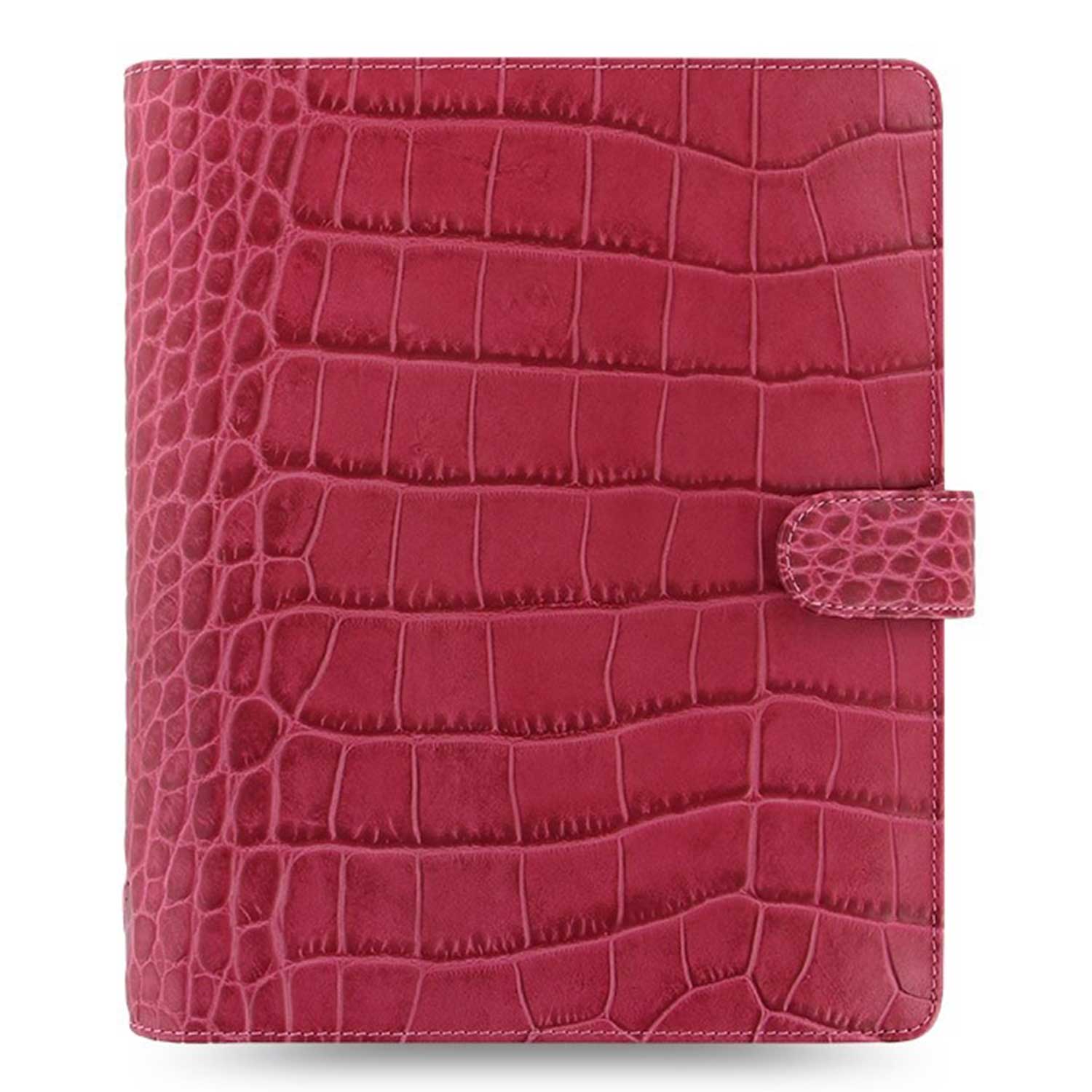 Filofax Classic Croc Print A5 Fuchsia Leather Organizer Agenda 2024 Diary