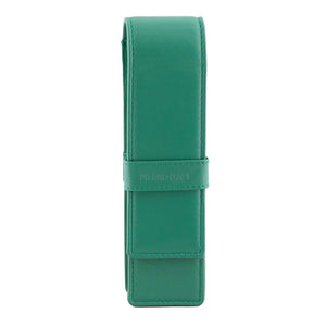 DiLoro Double Pen Case Holder in Top Quality, Full Grain Nappa Leather - Light Green