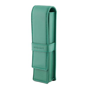 DiLoro Double Pen Case Holder in Top Quality, Full Grain Nappa Leather - Light Green