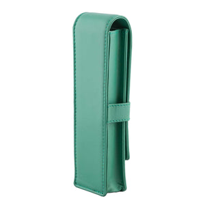 DiLoro Double Pen Case Holder in Top Quality, Full Grain Nappa Leather - Light Green