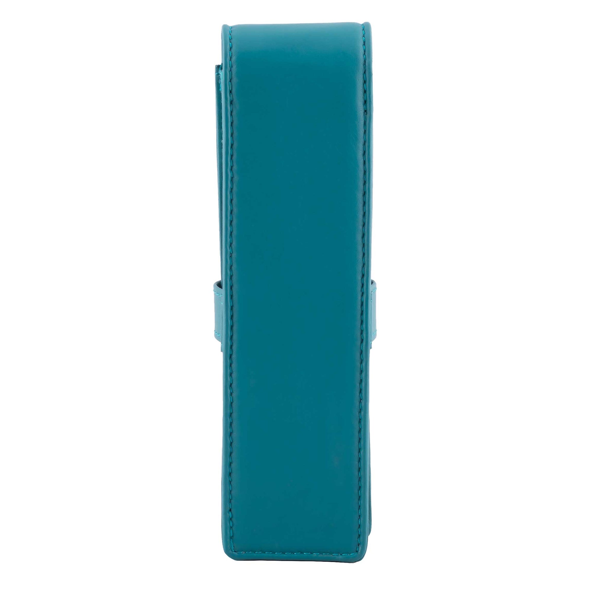 DiLoro Double Pen Case Holder in Top Quality, Full Grain Nappa Leather - Turquoise Green