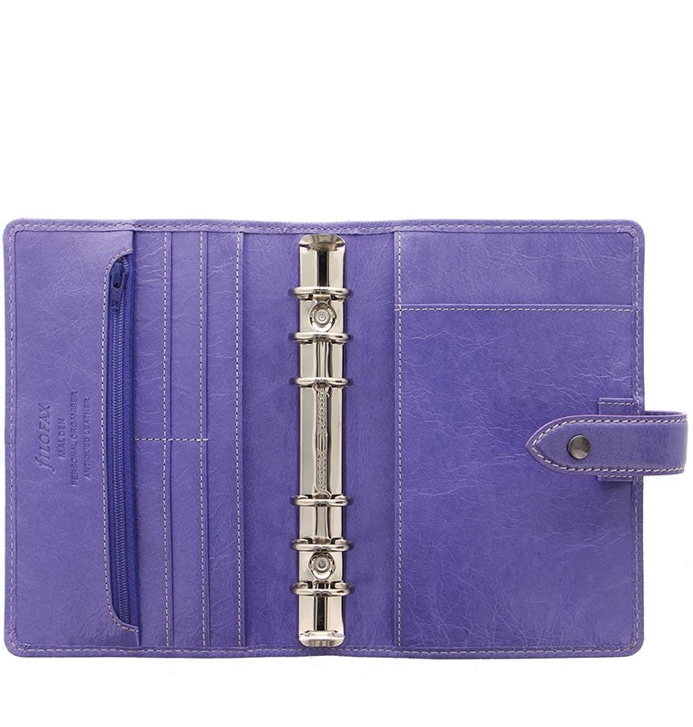 Filofax Malden Personal Iris Leather Organizer Agenda Calendars Inside View