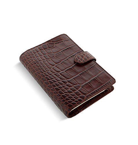 Filofax Classic Croc Print Personal Compact Leather Organizer Chestnut 2021