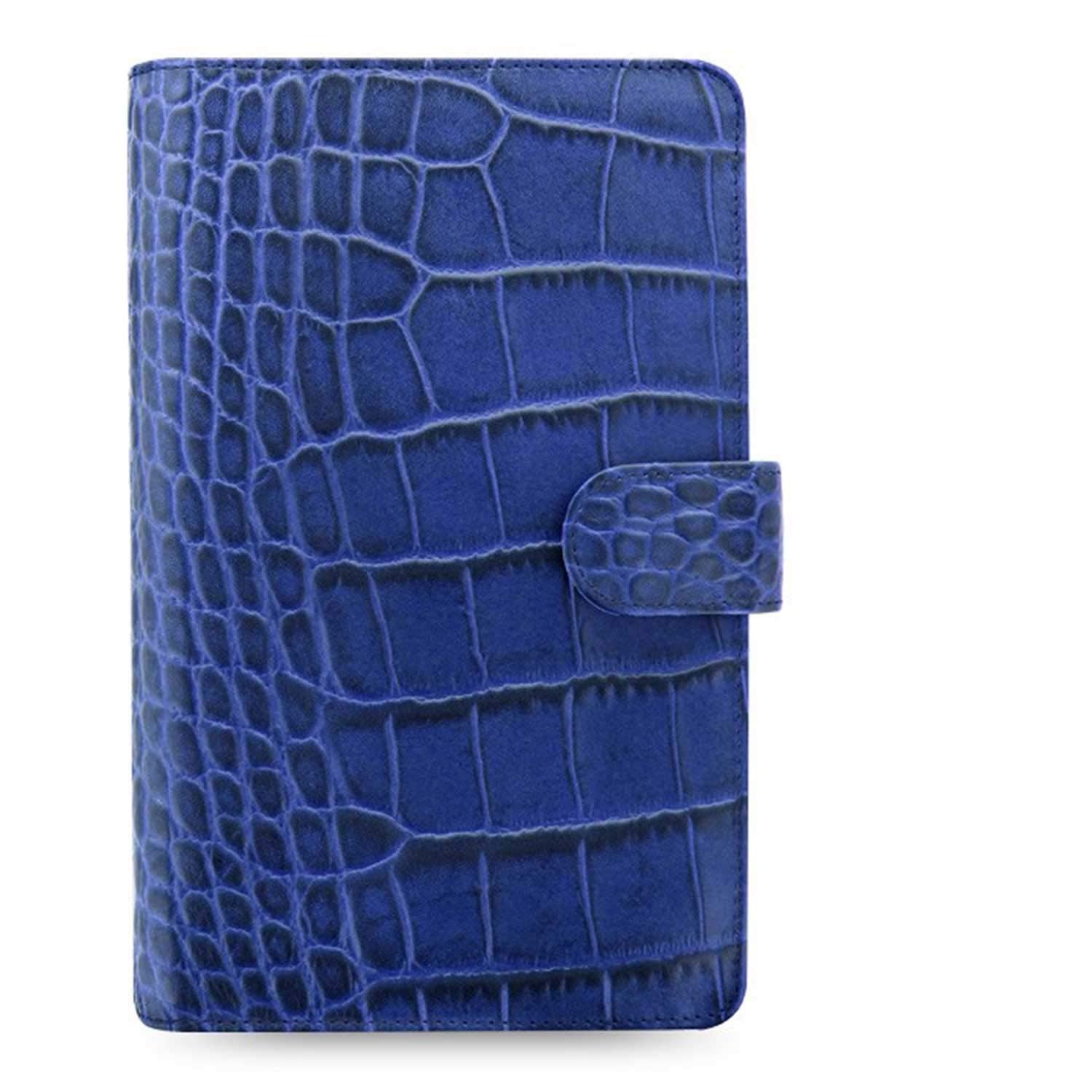 Filofax Classic Croc Print Personal Compact Size Leather Organizer Indigo 2024. Sumptuously soft textured croc effect Filofax leather organizer crafted from luxury Italian calf leather.