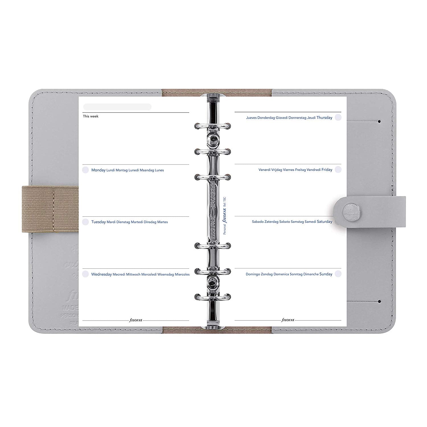 Filofax The Original Personal Size Stone Leather Organizer Agenda