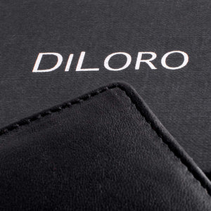 DiLoro Italy Men's Leather Wallet RFID Blocking Genuine Full Grain Leather Bifold Flip Coin Wallet with RFID Blocking Technology to Protect your from Identity Theft