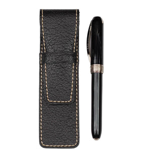 DiLoro Leather Pen Case Holder Black for One Single Pen or Mechanical Pencil - Designed in Switzerland (Pen not included)