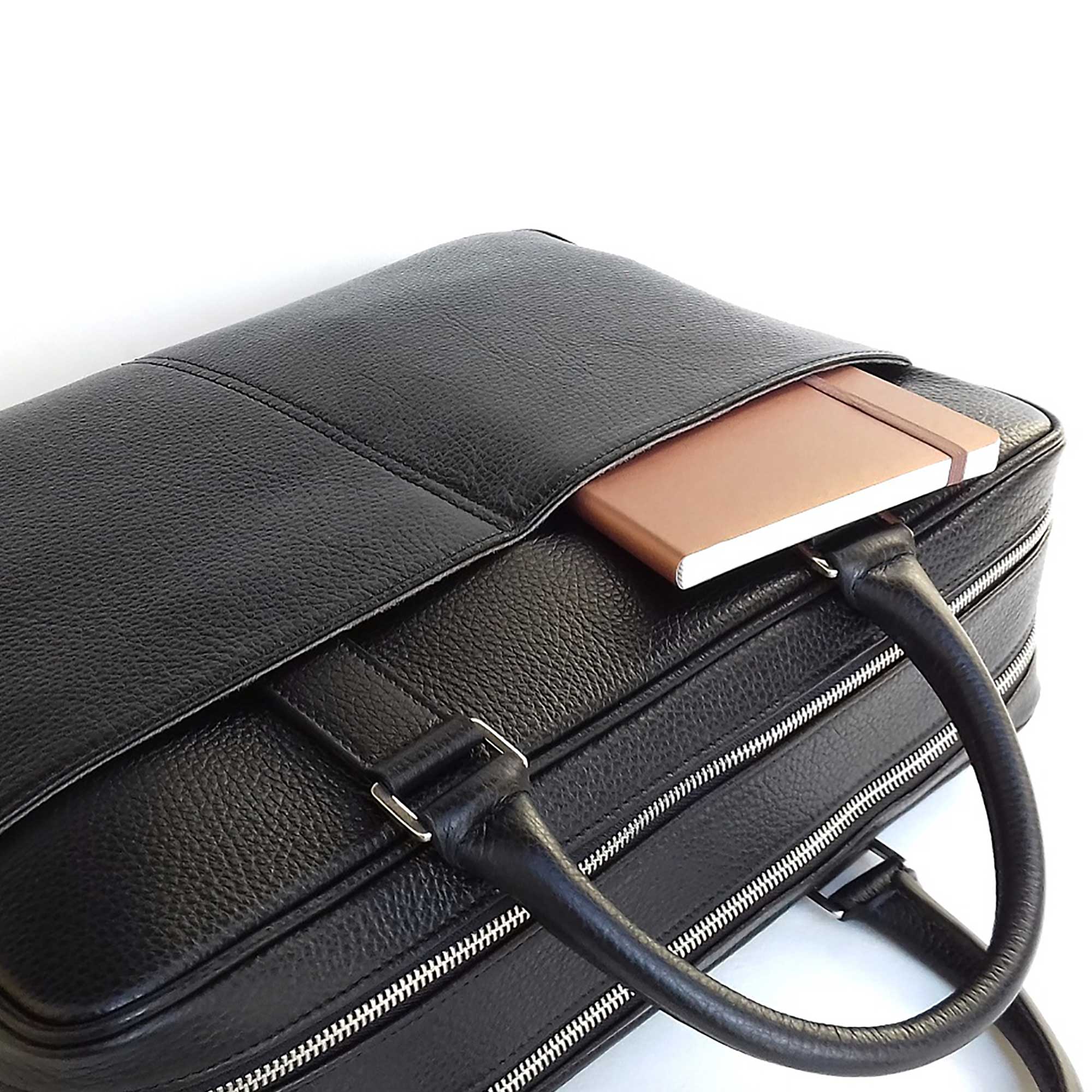 DiLoro Italian Leather Briefcases for Men | Made in Italy - Side View