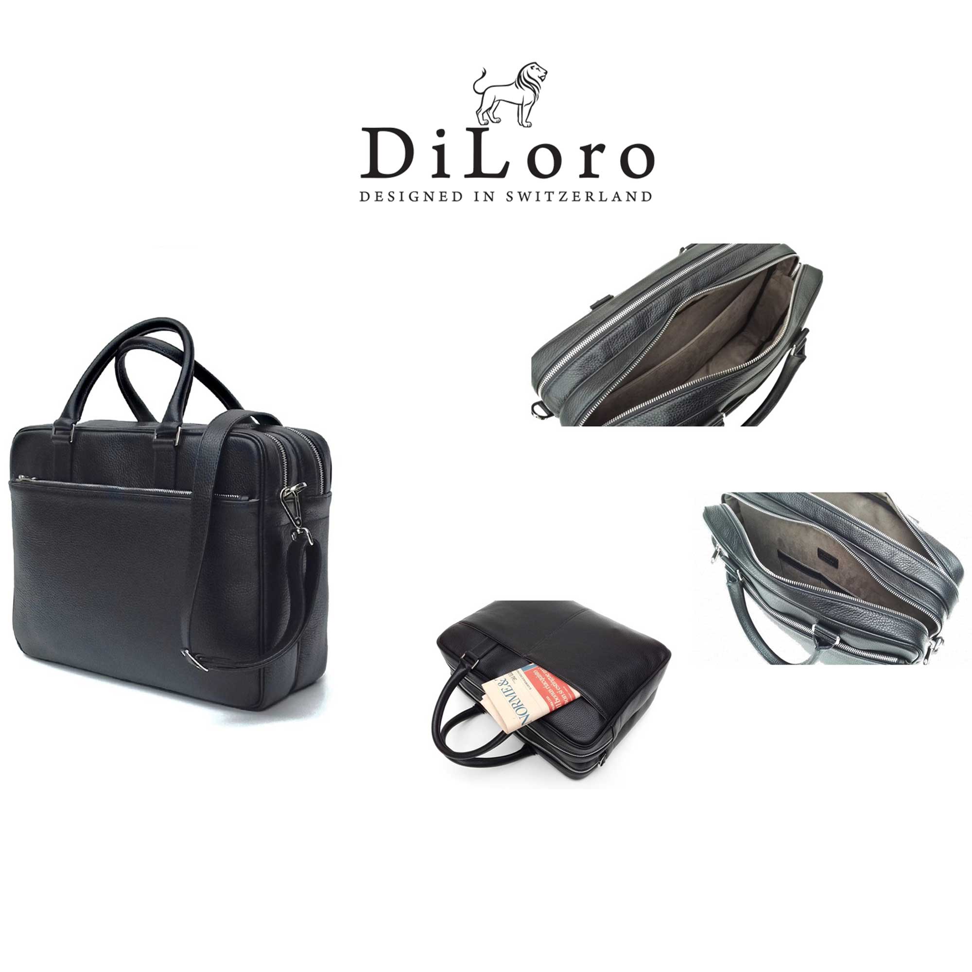 DiLoro Italian Leather Briefcases for Men | Made in Italy - Collage