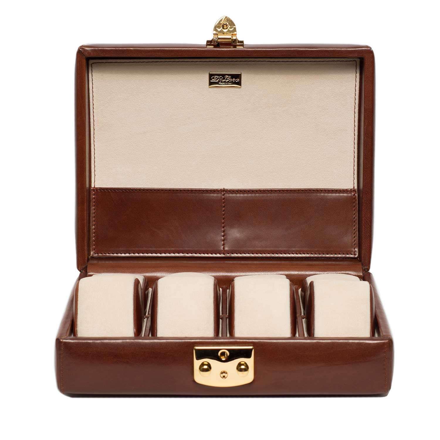 Dark Brown Cognac Luxury Leather Watch Box