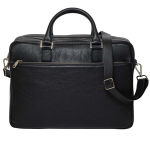 DiLoro Italian Leather Briefcases for Men | Made in Italy - Front View with Strap