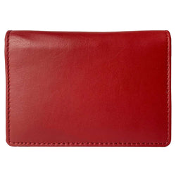 DiLoro Italy RFID Blocking Bifold Slim Genuine Leather Business Card Wallet Venetian Red - Front View