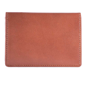 DiLoro Italy RFID Blocking Bifold Slim Genuine Leather Business Card Wallet Bugatti Tan - Front View
