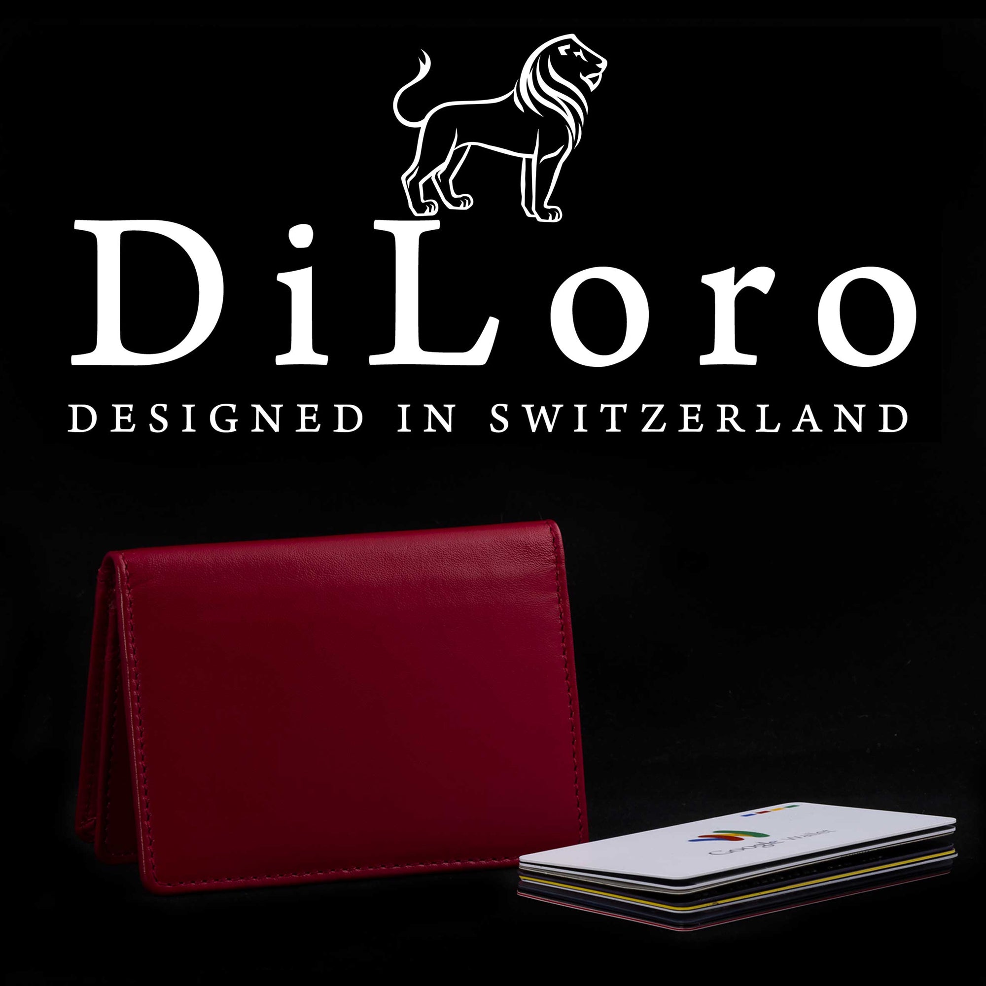 DiLoro Lugan Men's Bifold Leather Wallet Saffiano Black