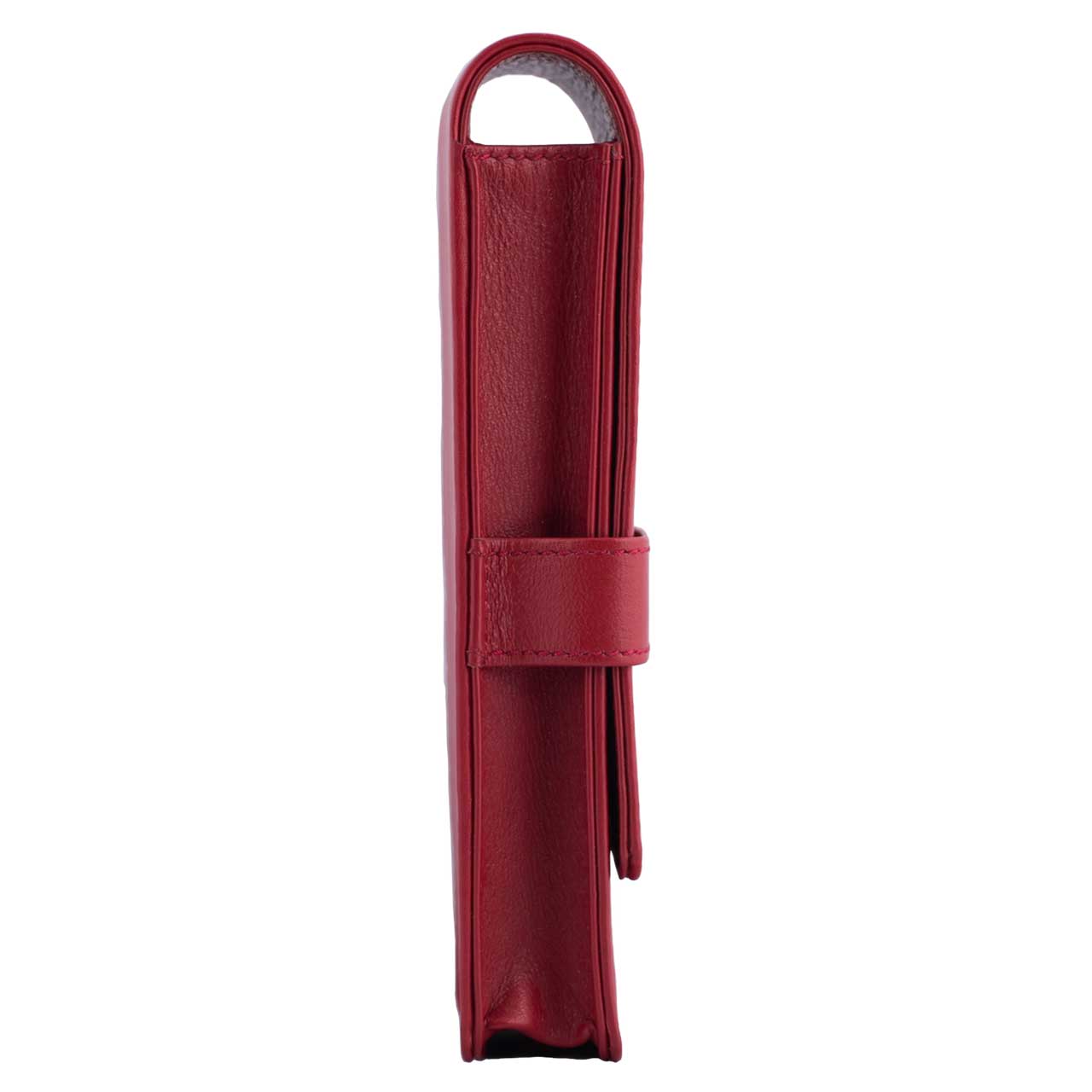 DiLoro Leather Triple Pen and Pencil Holder - Venetian Red Side 4