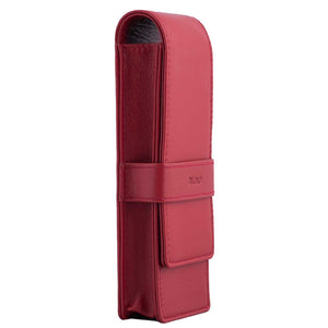 DiLoro Leather Triple Pen and Pencil Holder - Venetian Red Side 2