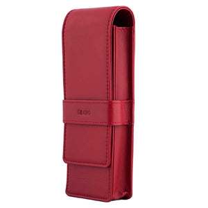 DiLoro Leather Triple Pen and Pencil Holder - Venetian Red Side 1