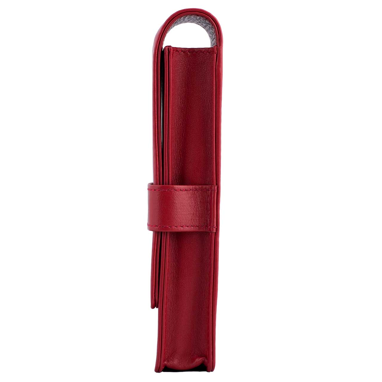 DiLoro Leather Triple Pen and Pencil Holder - Venetian Red Side 3