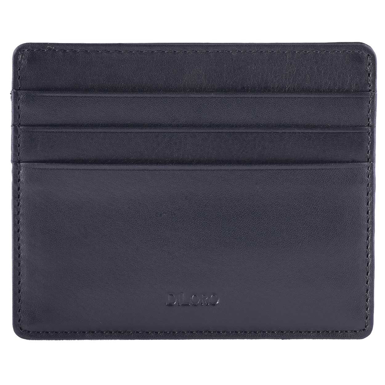 Thin Black Leather Wallet for Men. Minimalist Cardholder for 