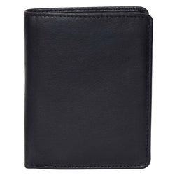 Men's Large Leather Wallet RFID Vertical 2.0 Black - Front View